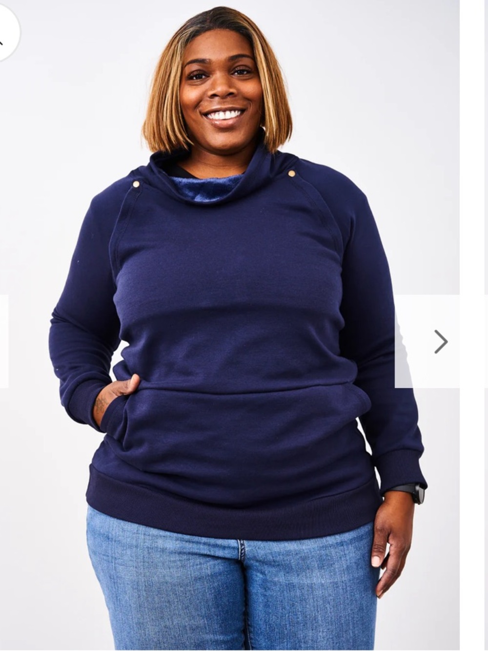 NWT Latched Mama Harbor Snap Nursing Pullover Navy Women’s Sweater Size XL